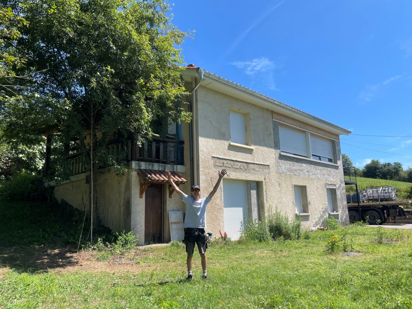 La joie de l'apprenti quand le chantier est fini !